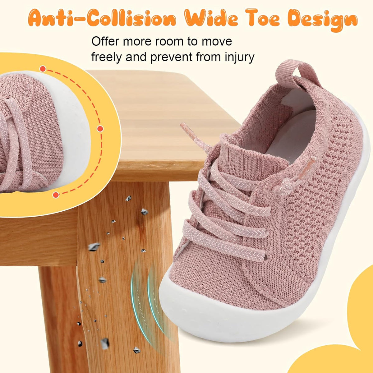 JIASUQI Baby Shoes for Toddler Boys Girls Sneakers Slip on Walking Shoes for Babies