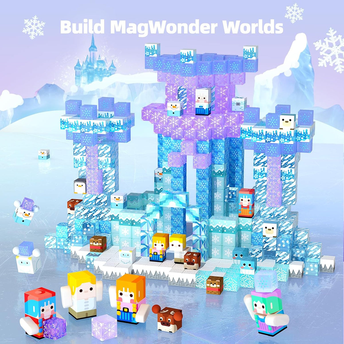 GobiDex 100PCS Magnetic Blocks Magnet Building Toys, Princess Castle Toys for Girls, Upgraded STEM