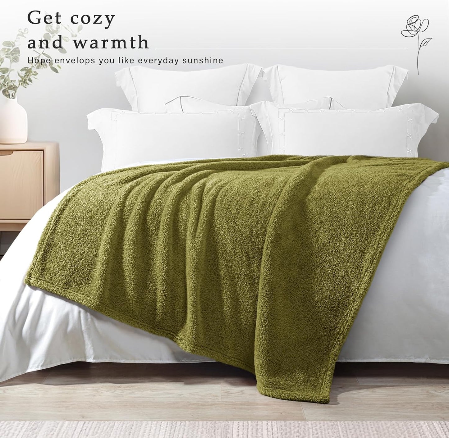 Exclusivo Mezcla Soft Fleece Throw Blanket for Couch, Super Soft Velvet Plush Bed Blanket, Fuzzy