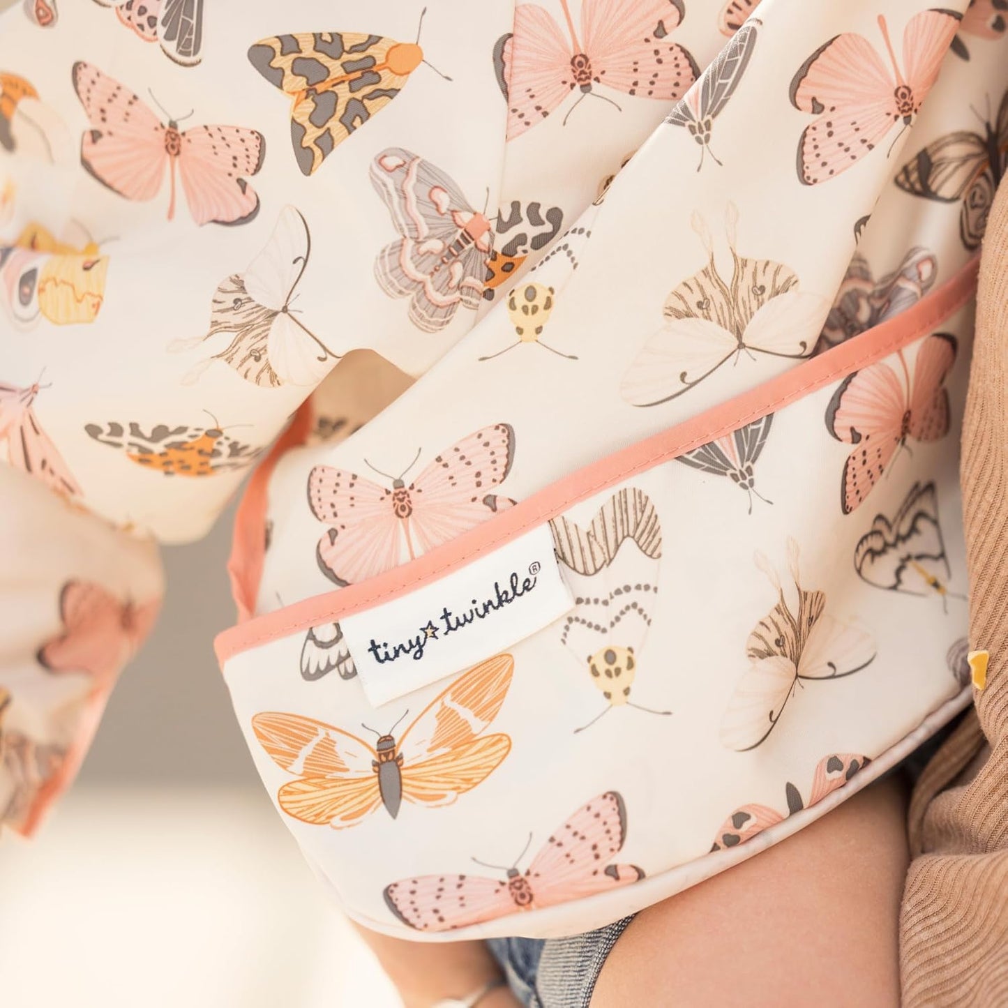 Tiny Twinkle Mess Proof Baby Bib,Waterproof Smock Baby Bib for Eating,Machine Washable Long Sleeve