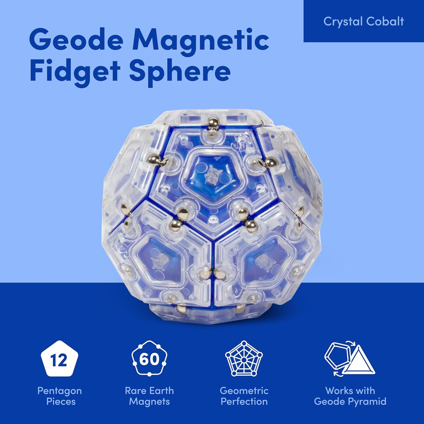 Speks Geode Sphere Magnetic Fidget Toy for Adults | Quiet Adult Sensory Toy for Stress Relief &