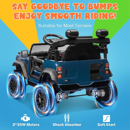 ENYOPRO Licensed Ford Bronco Raptor Electric Ride On Jeep for Kids, 12V Remote Control Ride On Car