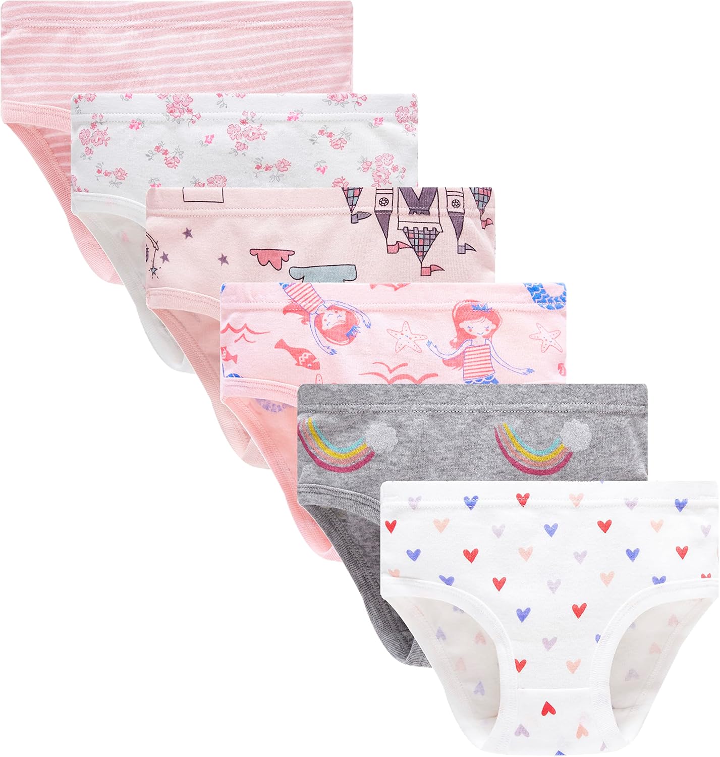 Cadidi Dinos Little Girls' Soft Cotton Underwear Kids Cool Breathable Comfort Panty Briefs Toddler