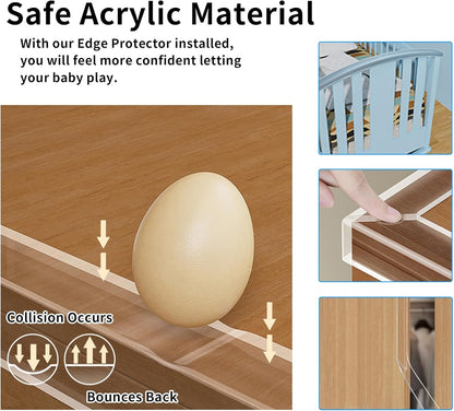 0.8 in x 13.12 FT,Edge Corner Protector Baby Proofing,Soft Clear Furniture Table Corner Guard &