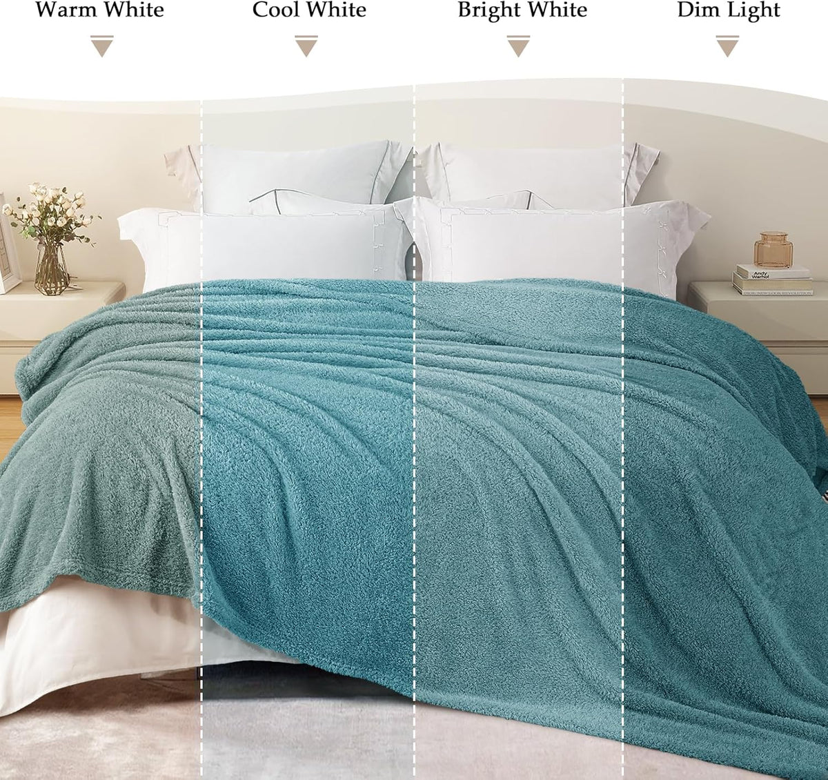 Exclusivo Mezcla Fleece Throw Blanket for Couch Sofa, Soft Warm and Fluffy Blankets for Women Men