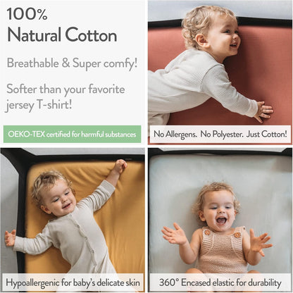 Joey + Joan Fitted Crib Sheets 28 x 52 – Compatible with Standard Crib Mattress and Toddler Bed