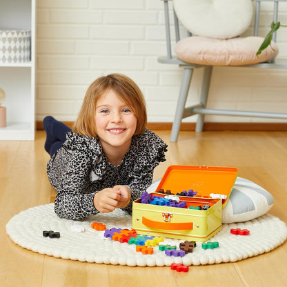 PLUS PLUS Building Set with Metal Suitcase, Open Ended Stem Toy for Toddlers and Preschool, 70 Big