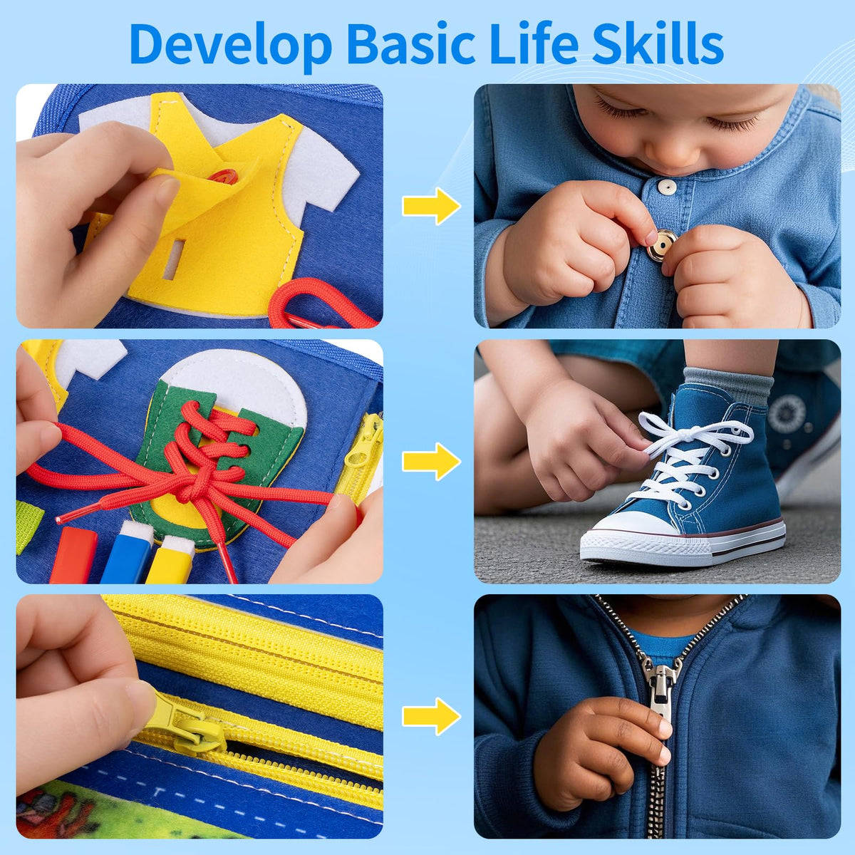 Toddler Busy Board, Montessori Busy Book, Quiet Educational Activity Book