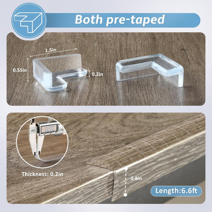 Edge Corner Protector Baby Proofing 6.6ft (2M) with 8 Corners, Clear Soft Corner Protectors Baby