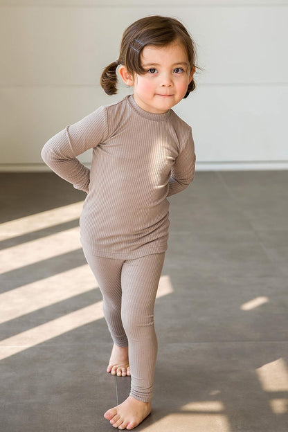 VAENAIT 6M-12Y Toddler Kids Girls Boys Soft Comfy Modal Tencel Solid Raglan Sleepwear Pajamas Pjs