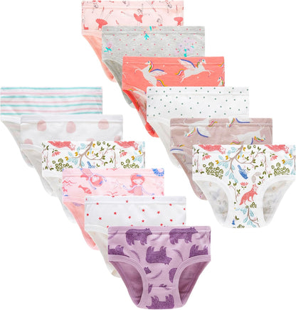 Cadidi Dinos Little Girls' Soft Cotton Underwear Kids Cool Breathable Comfort Panty Briefs Toddler