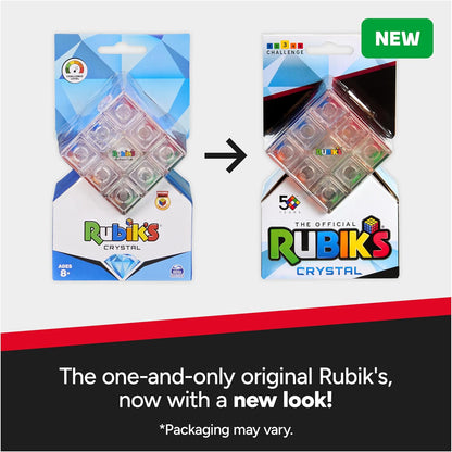 Rubik’s Crystal, New Transparent 3x3 Cube Classic Color-Matching Problem-Solving Brain Teaser