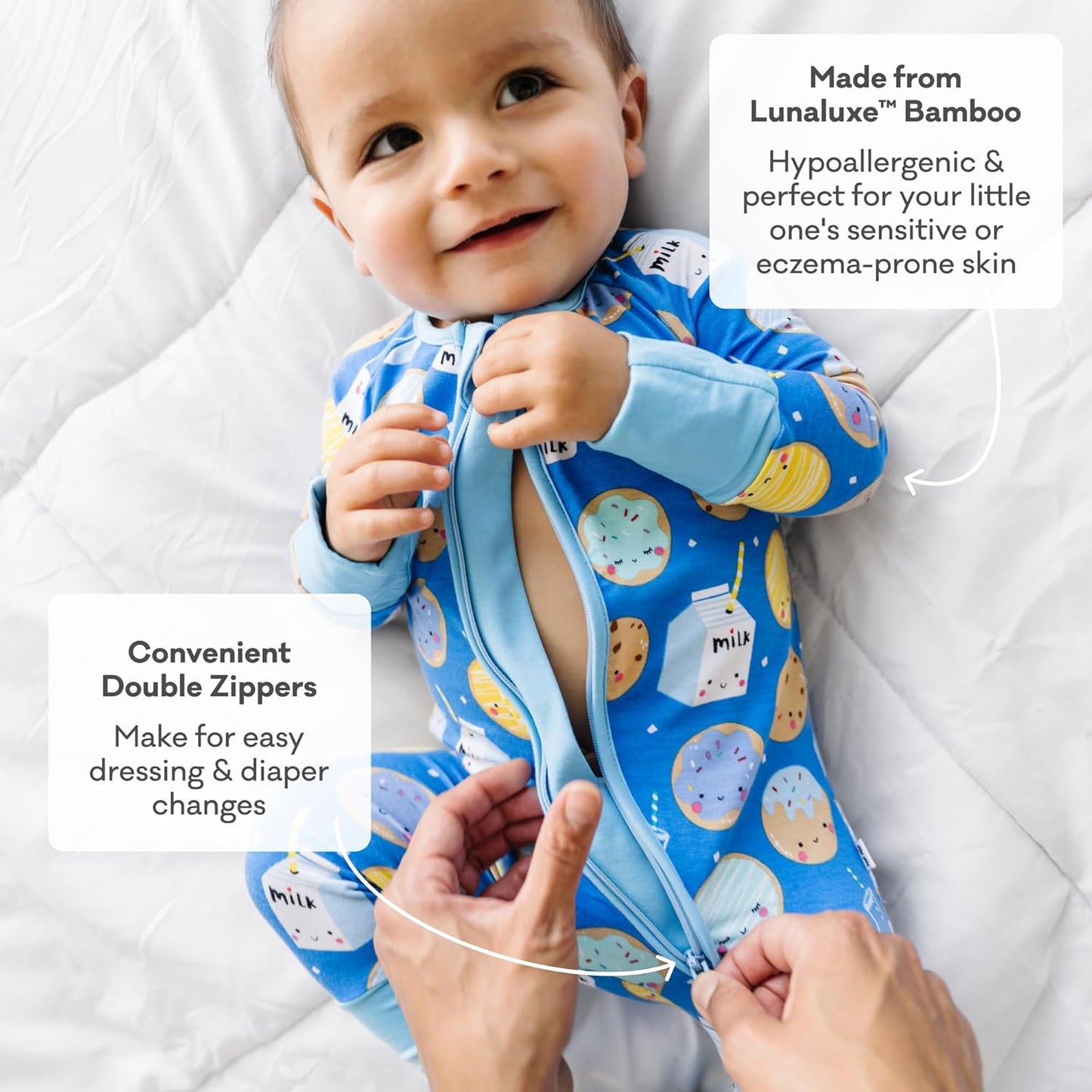 Little Sleepies Pajamas for Baby Boys & Girls, Viscose from Bamboo Baby Pajamas, Preemie & Newborn