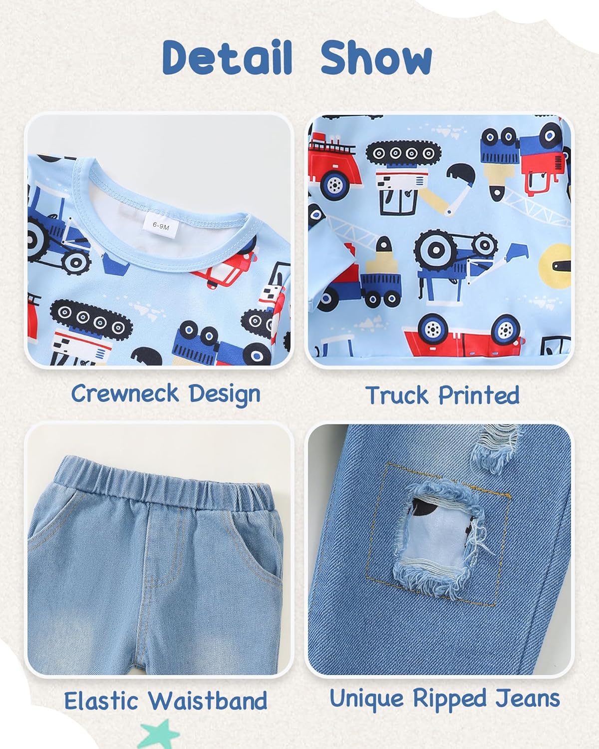 Toddler Baby Boy Outfits Fall Winter Clothes Color Block Long Sleeve Sweatshirt Tops + Jogger Pants