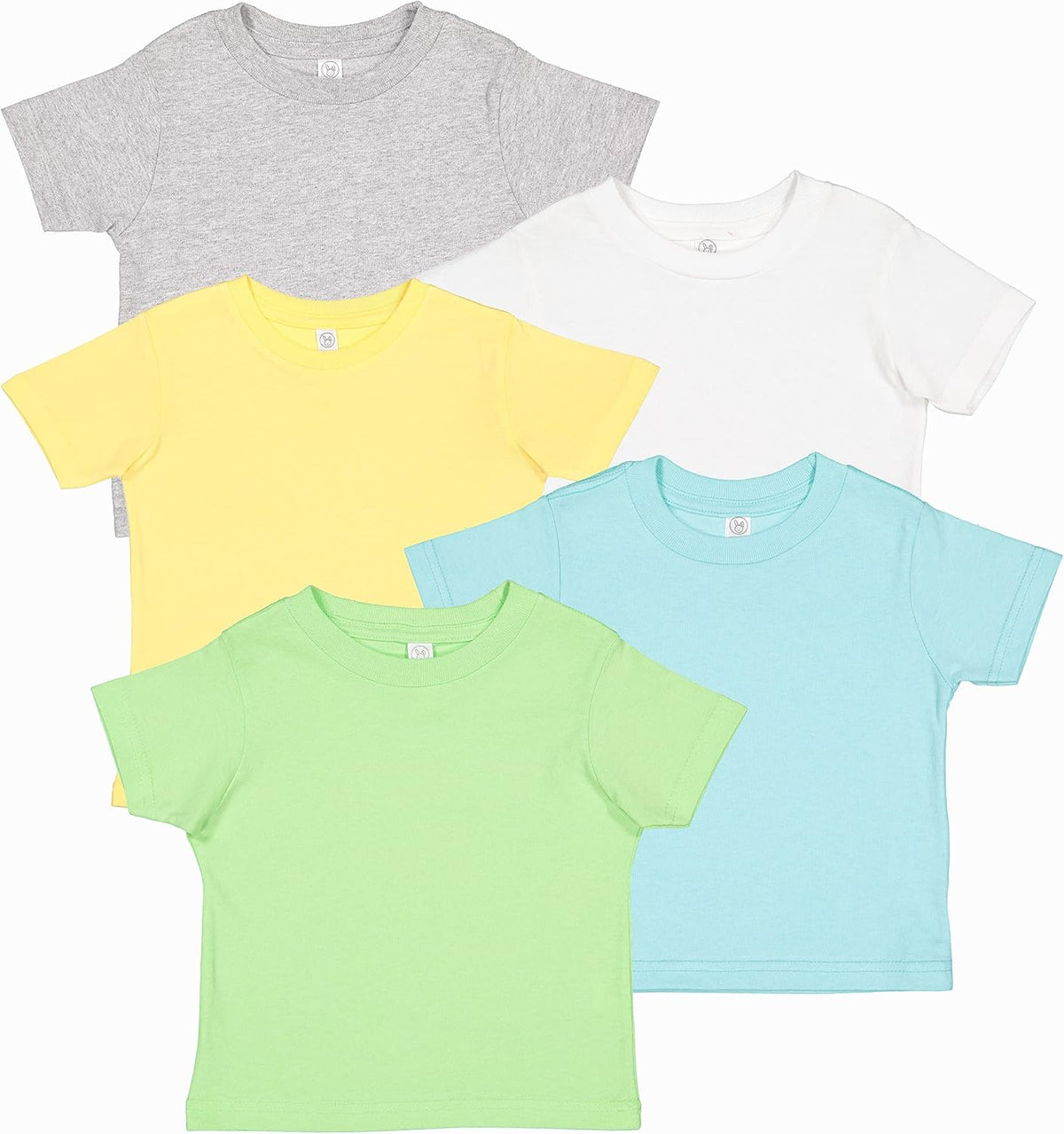 RABBIT SKINS, Infant Baby Fine Jersey Short Sleeve Tee 5 Pack