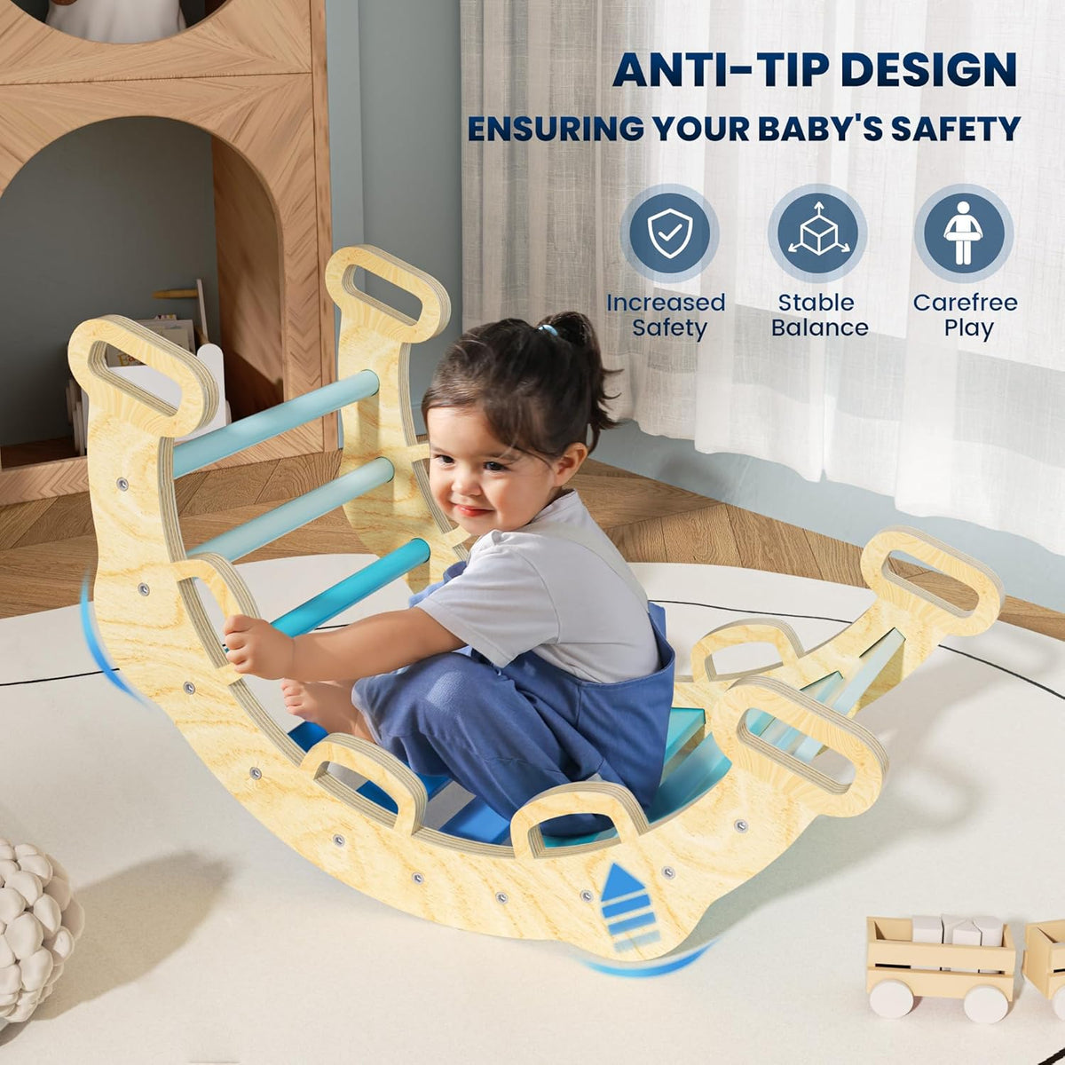 BlueWood 2025 8-in-1 Pikler Triangle Climbing Set Toddler Toys Indoor Baby Jungle Gym Climber