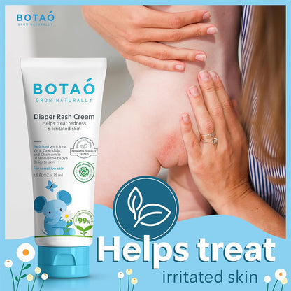 Baby's Natural Diaper Cream | Organic Diaper Cream EWG Verified | Naturally Soothes Baby Rashes |