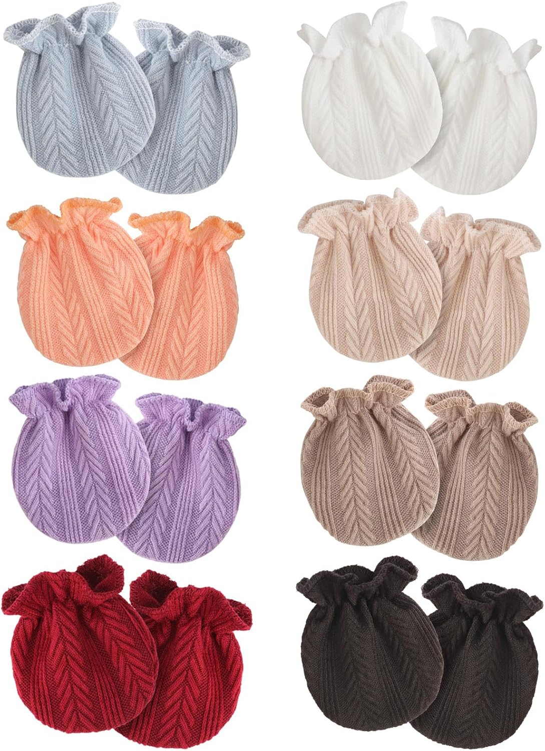 Newborn Baby Mittens No Scratch Cotton Elastic Wrist Gloves Infant Toddler Mittens for Baby Boy