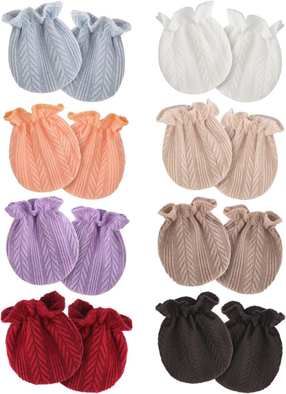 Newborn Baby Mittens No Scratch Cotton Elastic Wrist Gloves Infant Toddler Mittens for Baby Boy