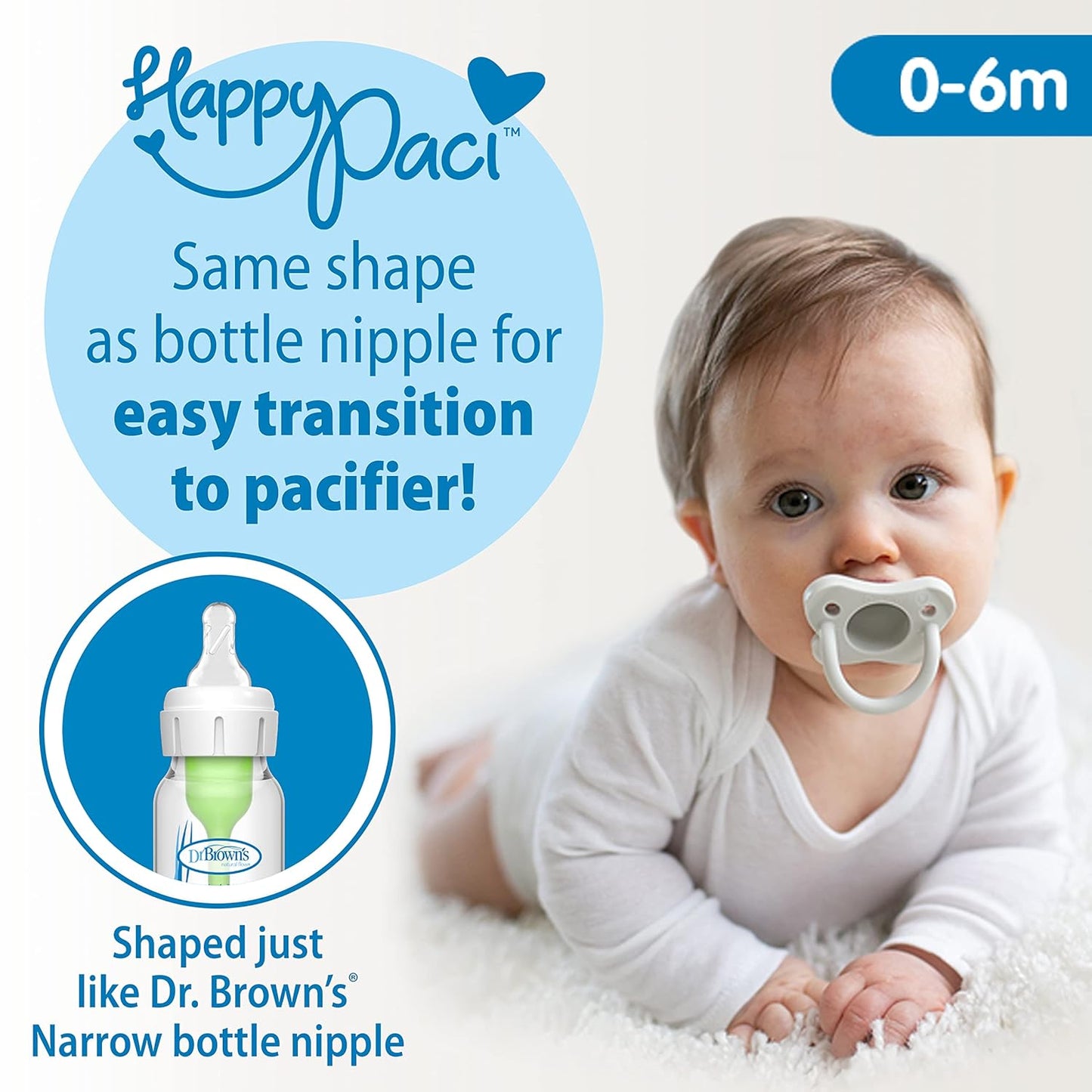 Dr. Brown's Anti-Colic Breast to Bottle Feeding Set with Slow Flow Nipples, Travel Caps, and