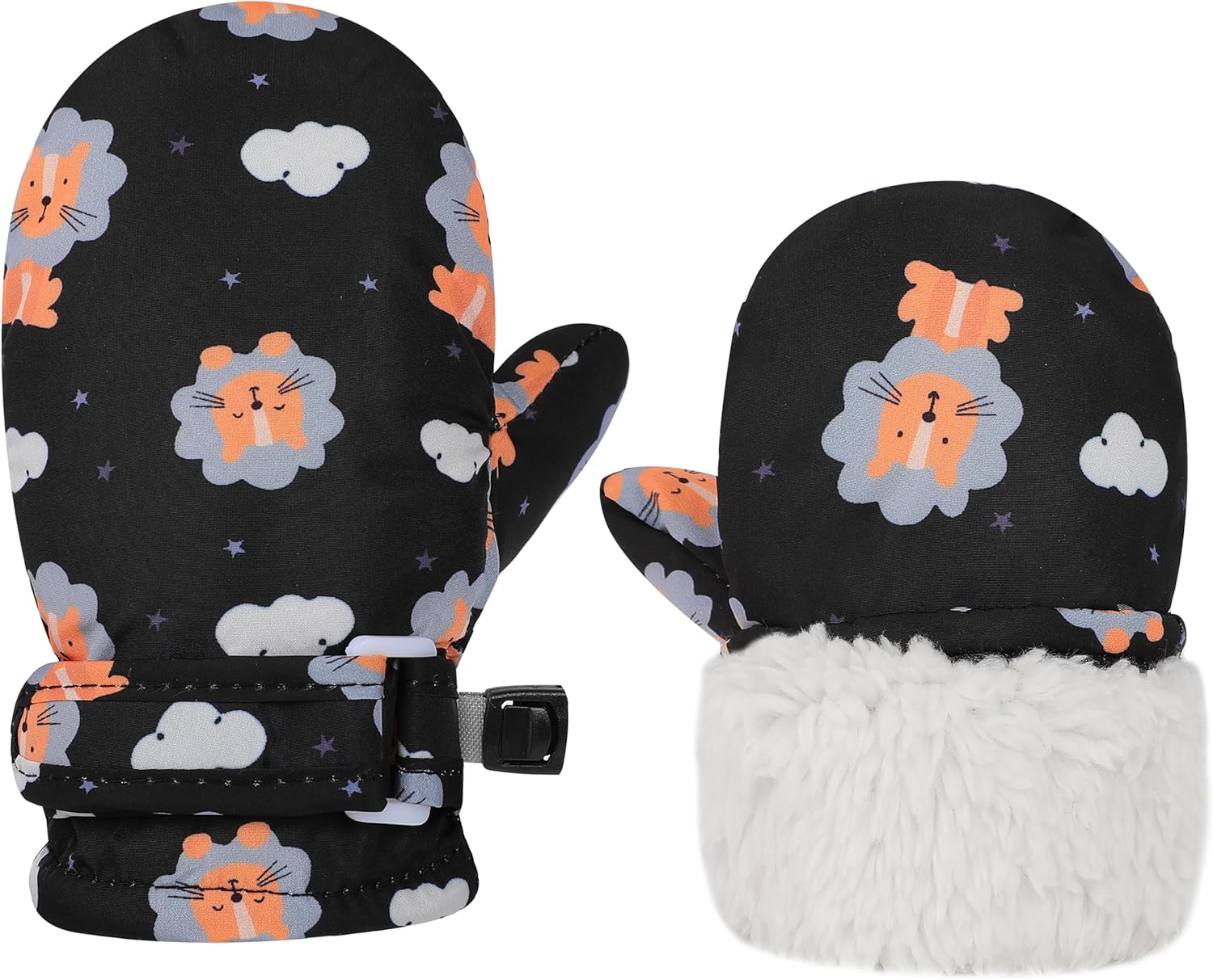 Toddler Gloves Kids Mittens Winter Warm Lined Fleece Gloves Waterproof Snow Baby Mitten for Boys