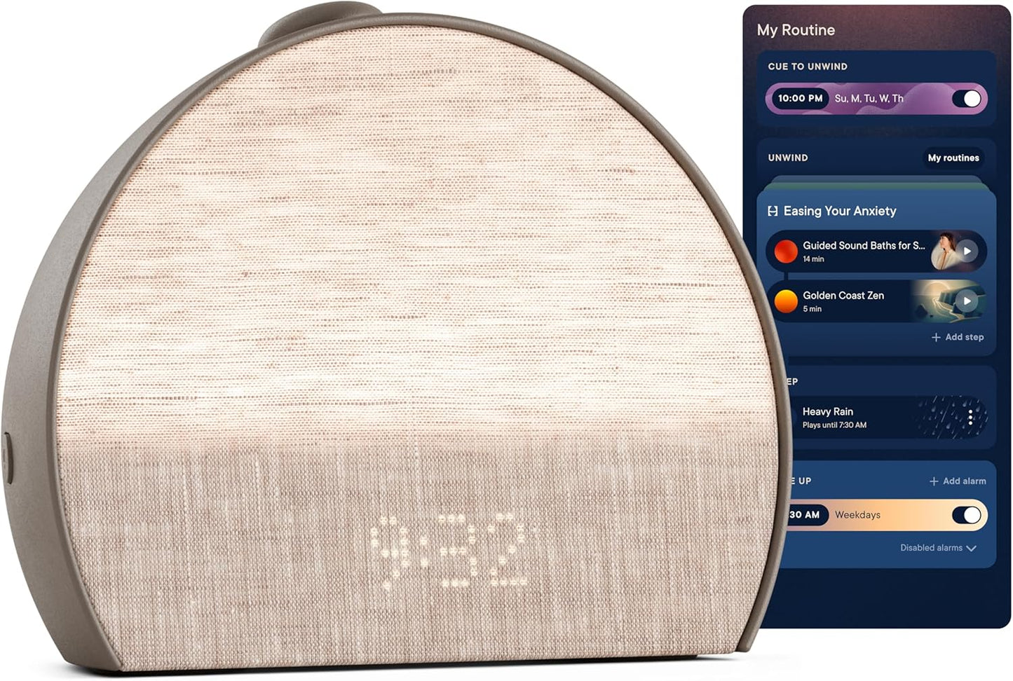 Hatch Restore 3 Sunrise Alarm Clock, Sound Machine, Smart Light (Cocoa) - White Noise, Screen-Free