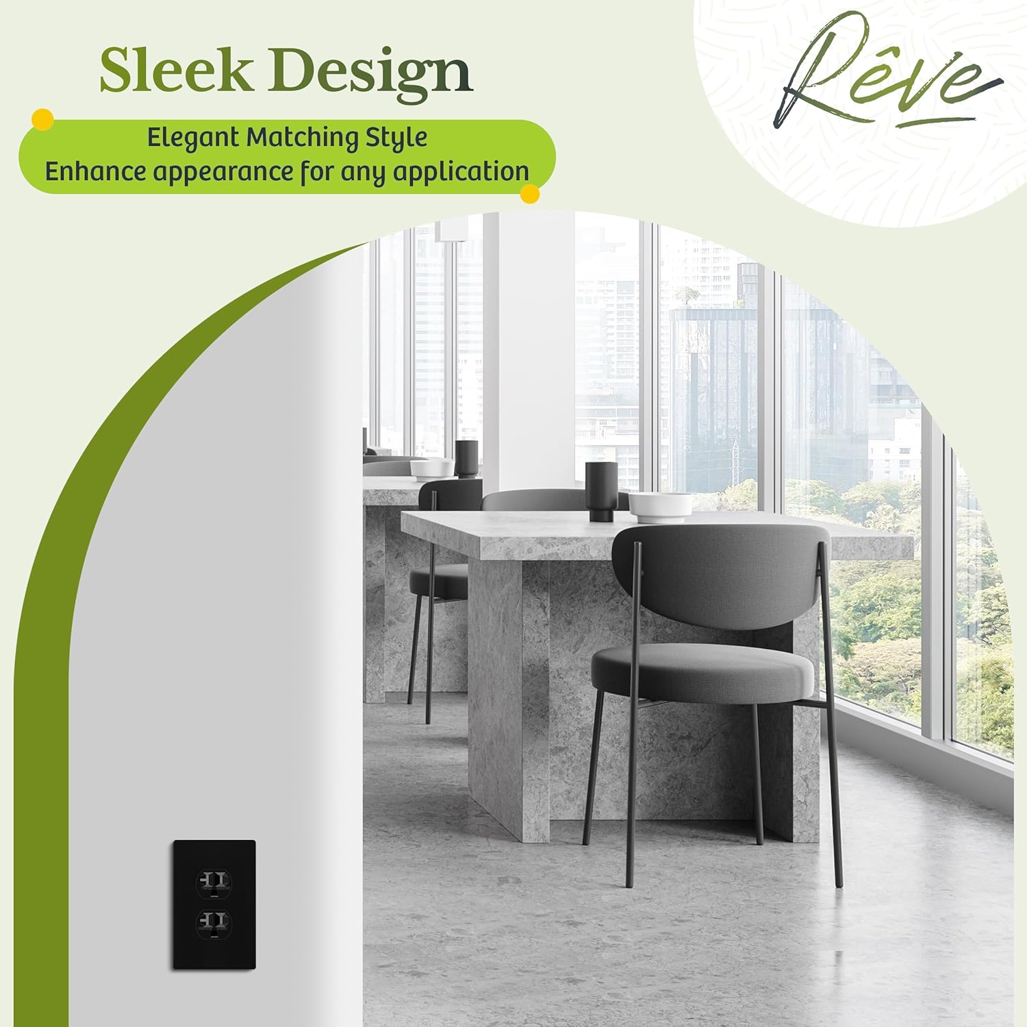 TG Mid-Size Screwless Duplex Wall Plate, Child Safe Receptacle Outlet Cover, Medium Size 1-Gang