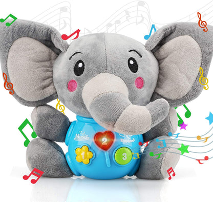 STEAM Life Baby 3-6 Months Boy Gifts Musical Toys Plush Elephant Infant 0-6 6-12 Month Light Up