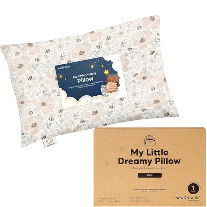 Mini Toddler Pillow with Pillowcase - 9x13 My Little Dreamy Travel Kids Pillow for Sleeping
