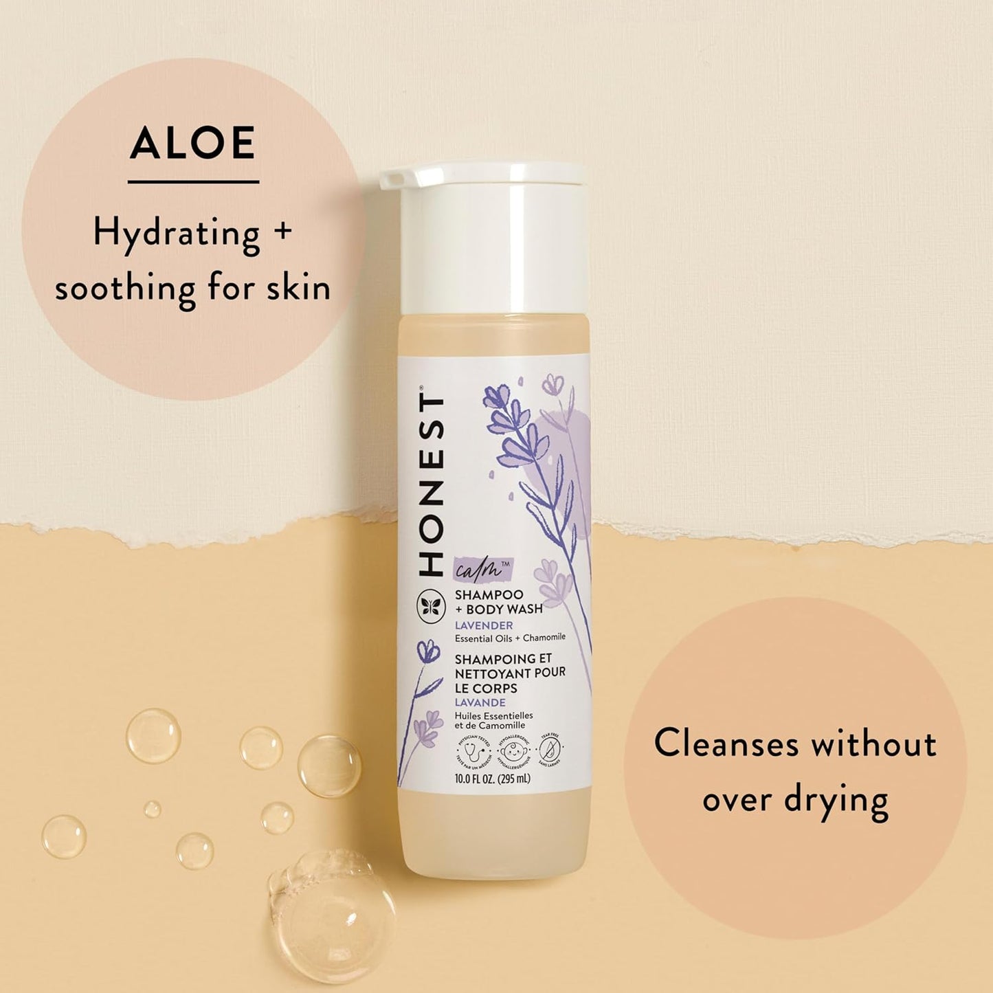 The Honest Company 2-in-1 Cleansing Shampoo + Body Wash and Face + Body Lotion Bundle | Gentle for