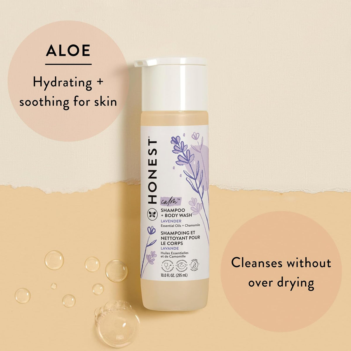 The Honest Company 2-in-1 Cleansing Shampoo + Body Wash and Face + Body Lotion Bundle | Gentle for