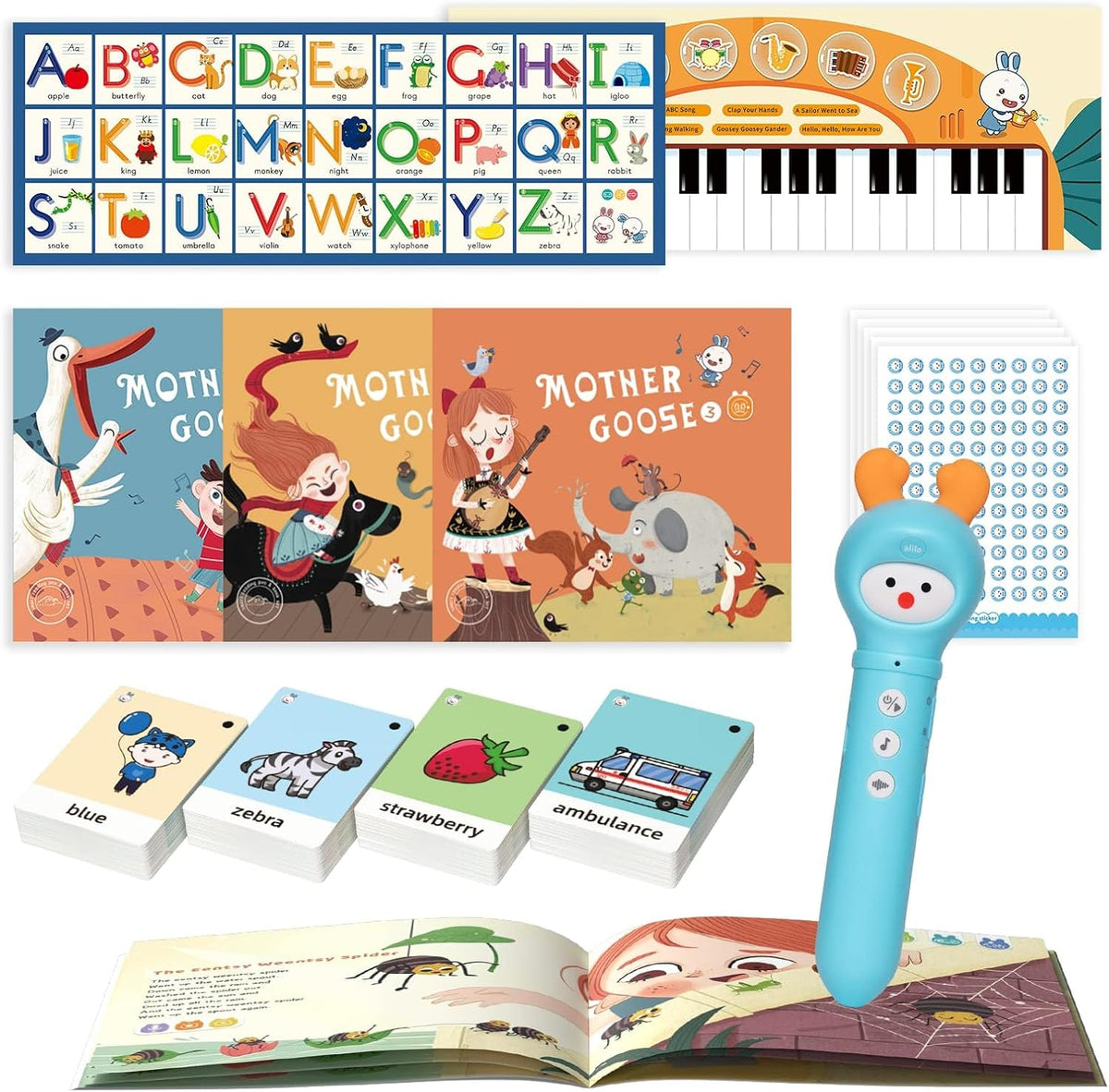 alilo Talking Pen Books Sets for Toddlers 2-6, Kids Learning Electronic Toys, Early Educational