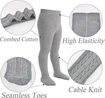 Mini angel Baby Tights Toddler Girl Tights Seamless Cable Knit Leggings Soft Cotton Stockings