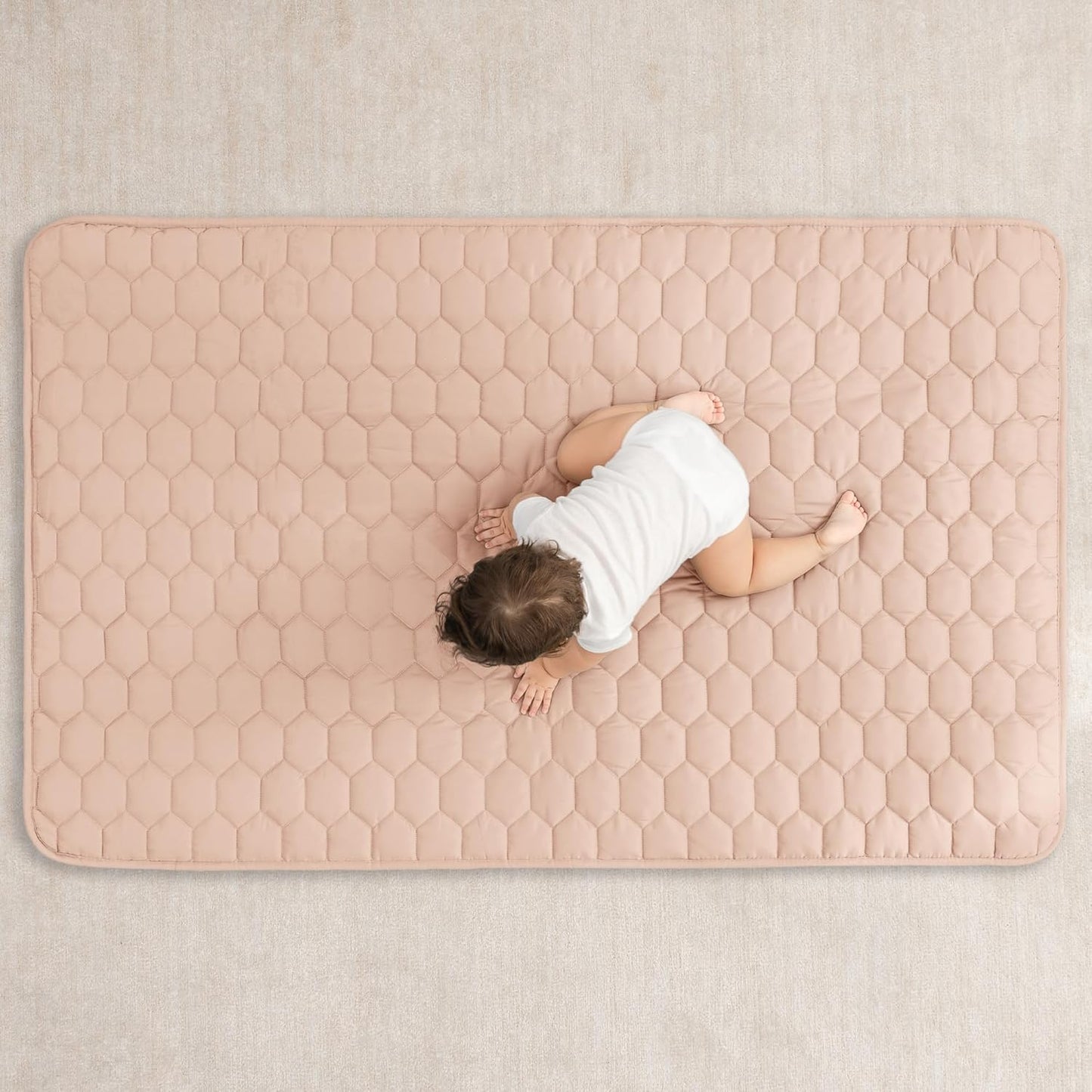 Comfy Cubs Rectangle Kids Play Mat - Small 36 x 60 inches Soft Quilted Baby Floor Mat with Non-Slip