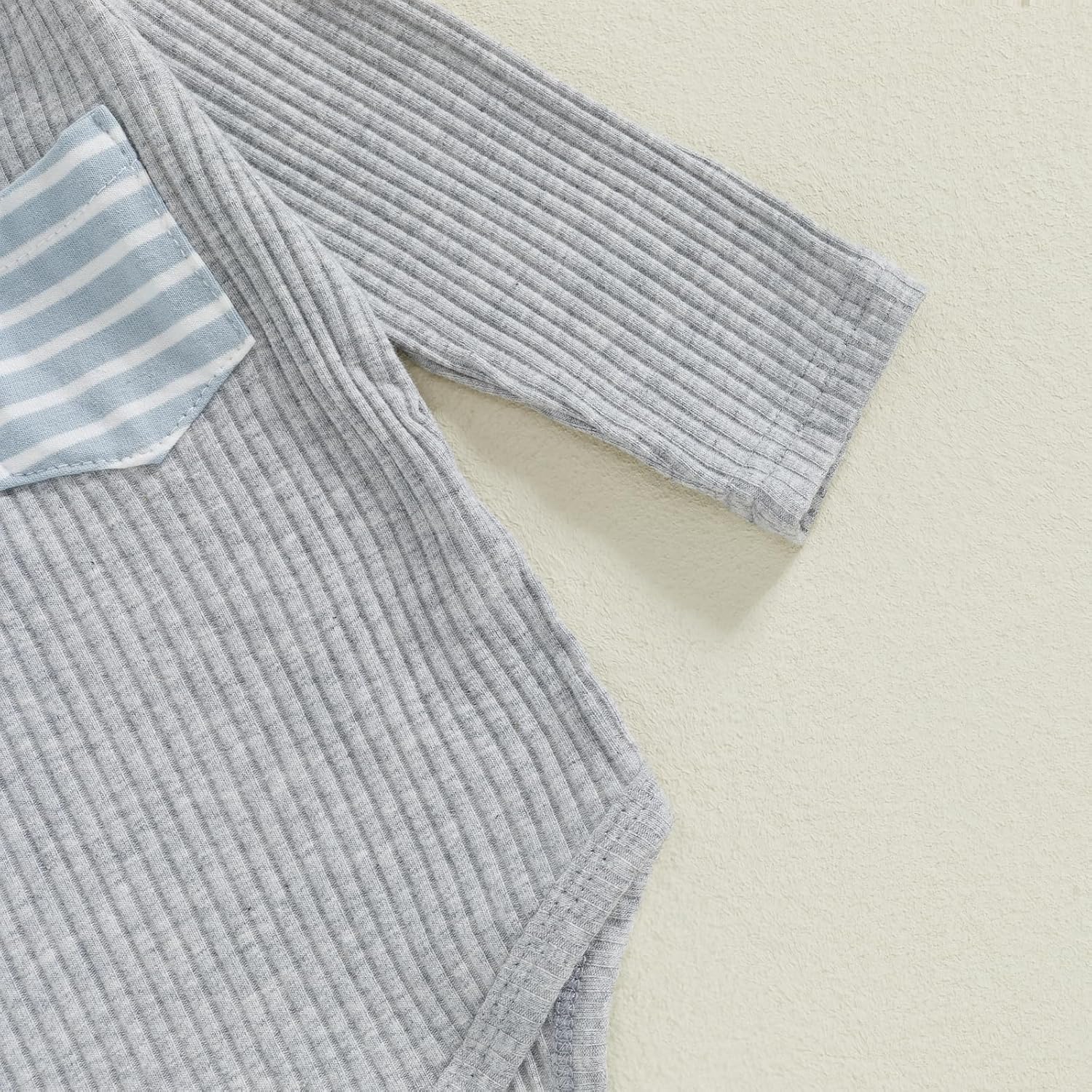 fhutpw Baby Boy Clothes 3 6 12 18 Months Ribbed Knitted Long Sleeve Romper and Pants Sets Newborn