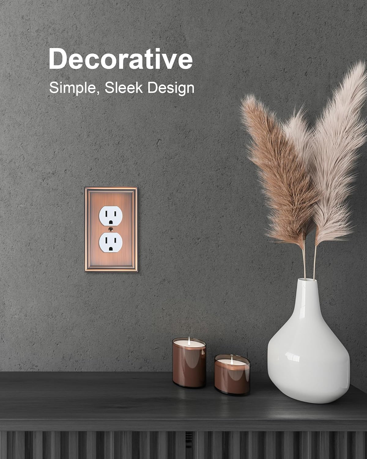 6-Pack Single Duplex Outlet Cover Plate, Decorative Antique Copper Switch Plates and Outlet Covers