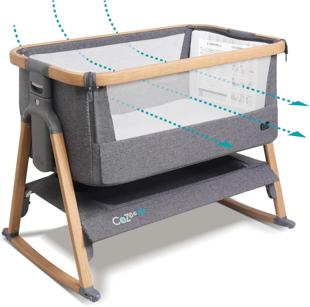 CoZee® Air Baby Bassinet & Bedside Sleeper - Rocking Bassinet for Baby, Fast-Folding with Travel