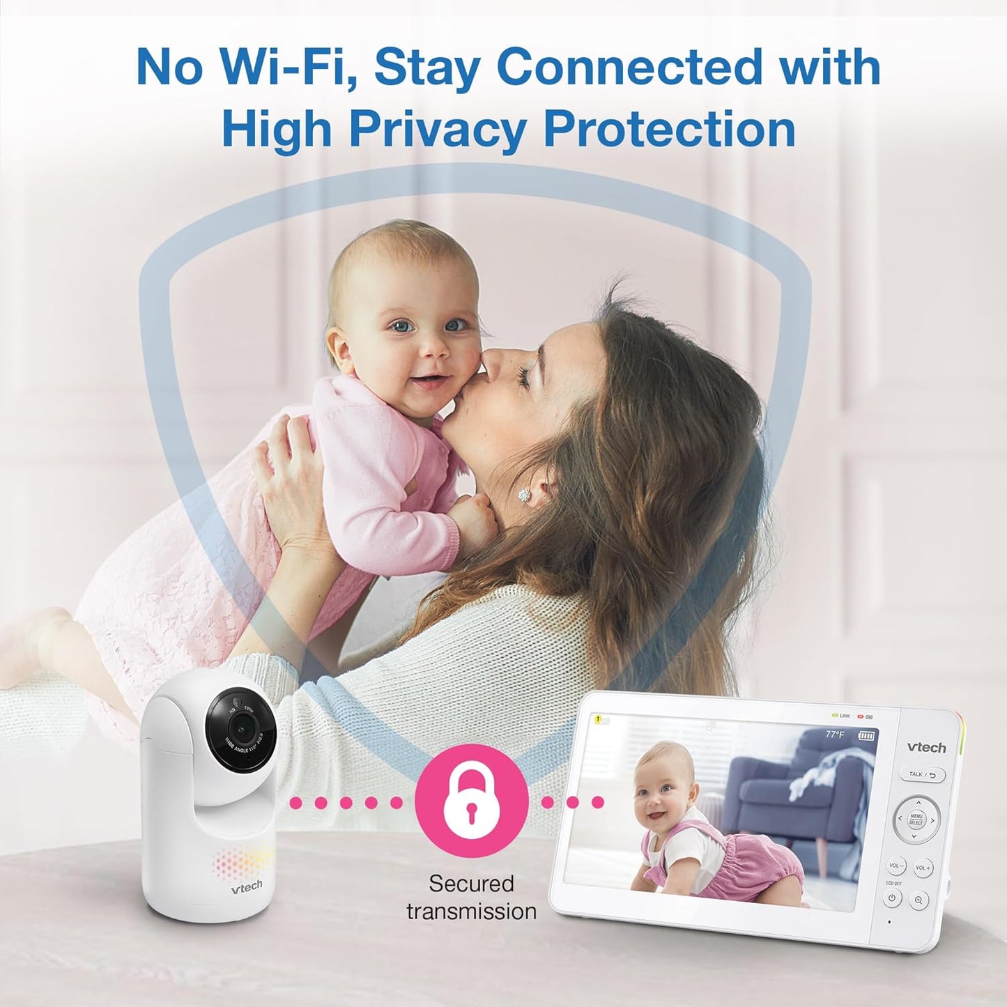 VTech Advanced HQ Max Twin 7" Digital Video 2-Cameras Baby Monitor with Pan Tilt Zoom, Long Battery