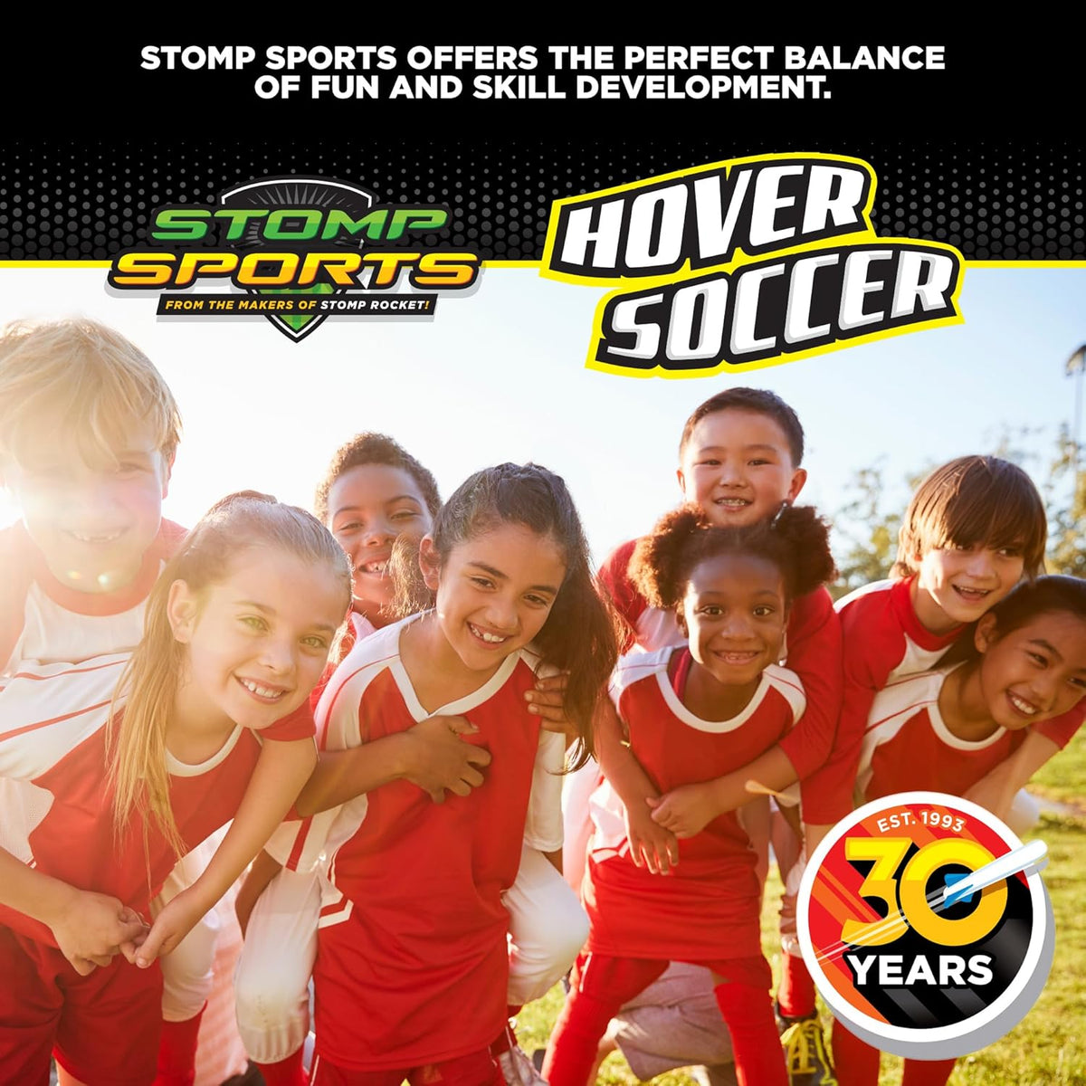 Hover Soccer 2 Pack from The Makers of Stomp Rocket – LED Lights and Padded Bumpers Indoor Air