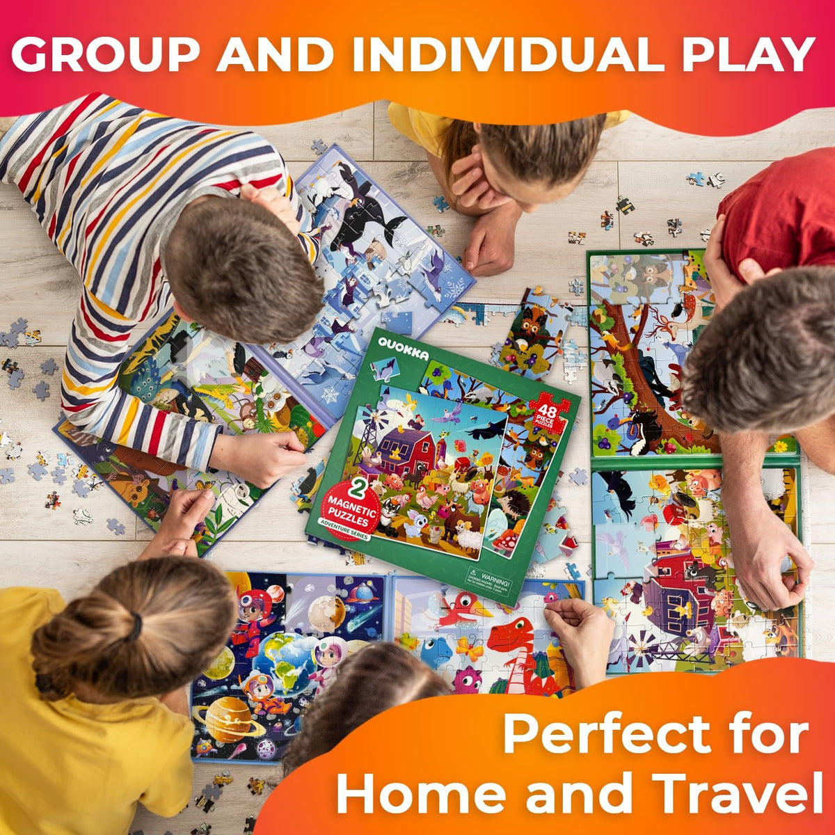 QUOKKA Magnetic Puzzles for Kids Ages 3-5 - 2x48 Travel Puzzles Games for Toddlers 3-4 Years Old