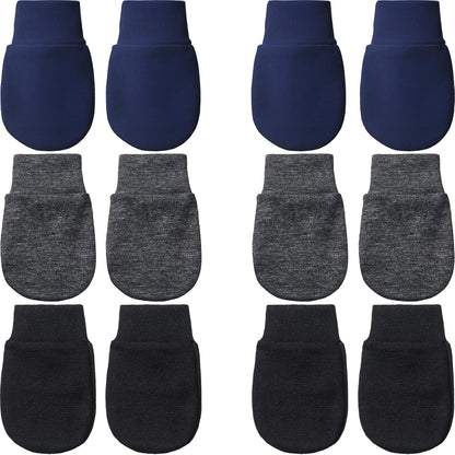 Geyoga 6 Pairs Newborn Baby Mittens No Scratch Gloves Infant Toddler Anti Scratch Essentials Unisex