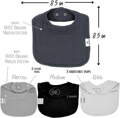 DiaperSquad's Baby Bibs for Drooling and Teething, Bibs for Boys, Baby Girl - Solid Cotton Baby