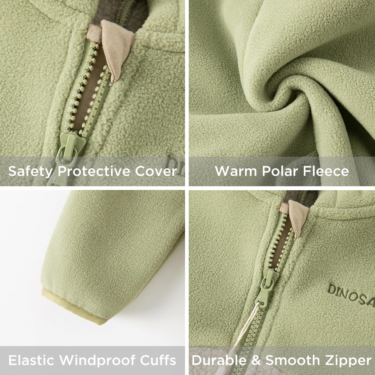 DAVE&BELLA Toddler Fleece Jacket, Baby Boys Girls Animal-shaped Hooded Zipper Long Sleeve Warm