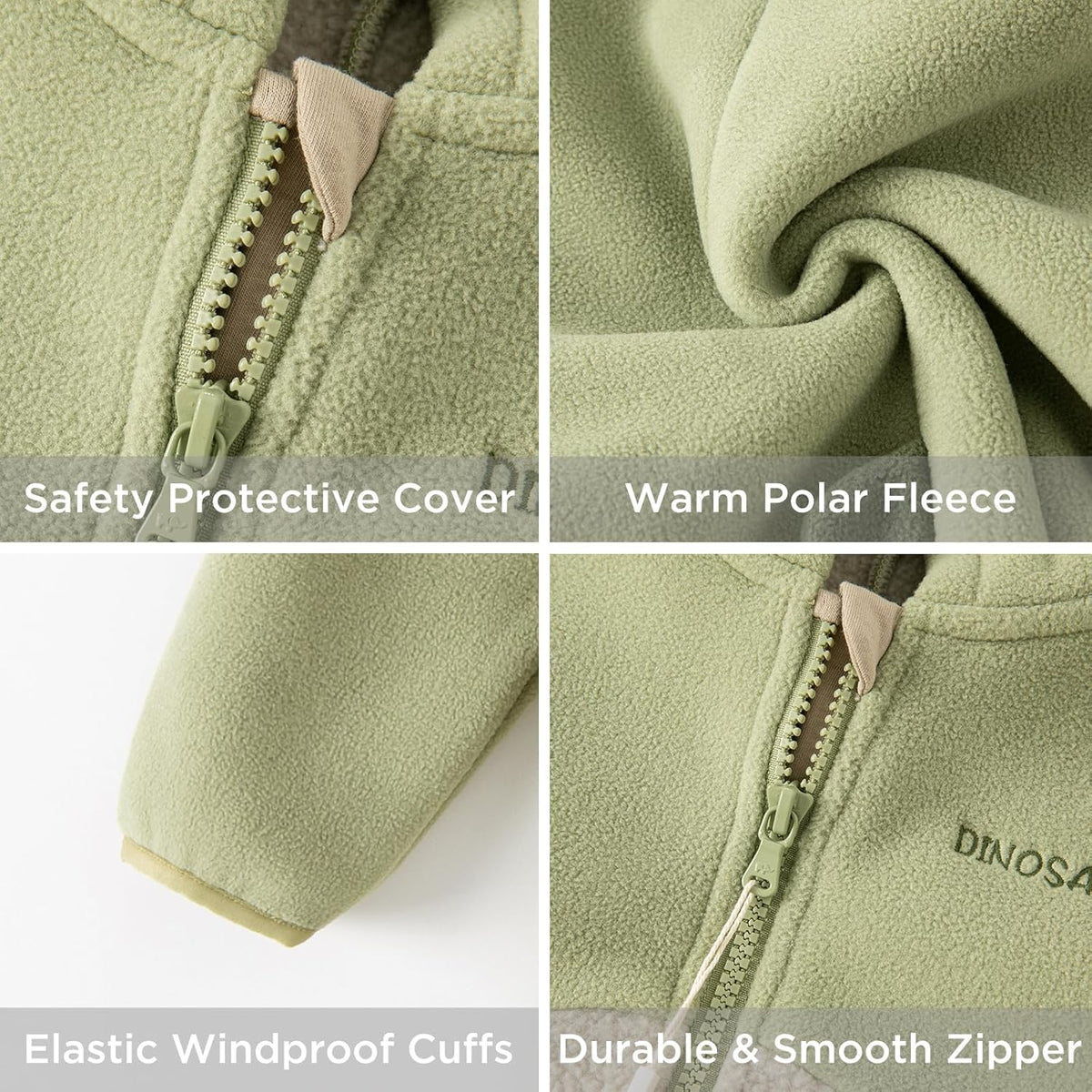 DAVE&BELLA Toddler Fleece Jacket, Baby Boys Girls Animal-shaped Hooded Zipper Long Sleeve Warm