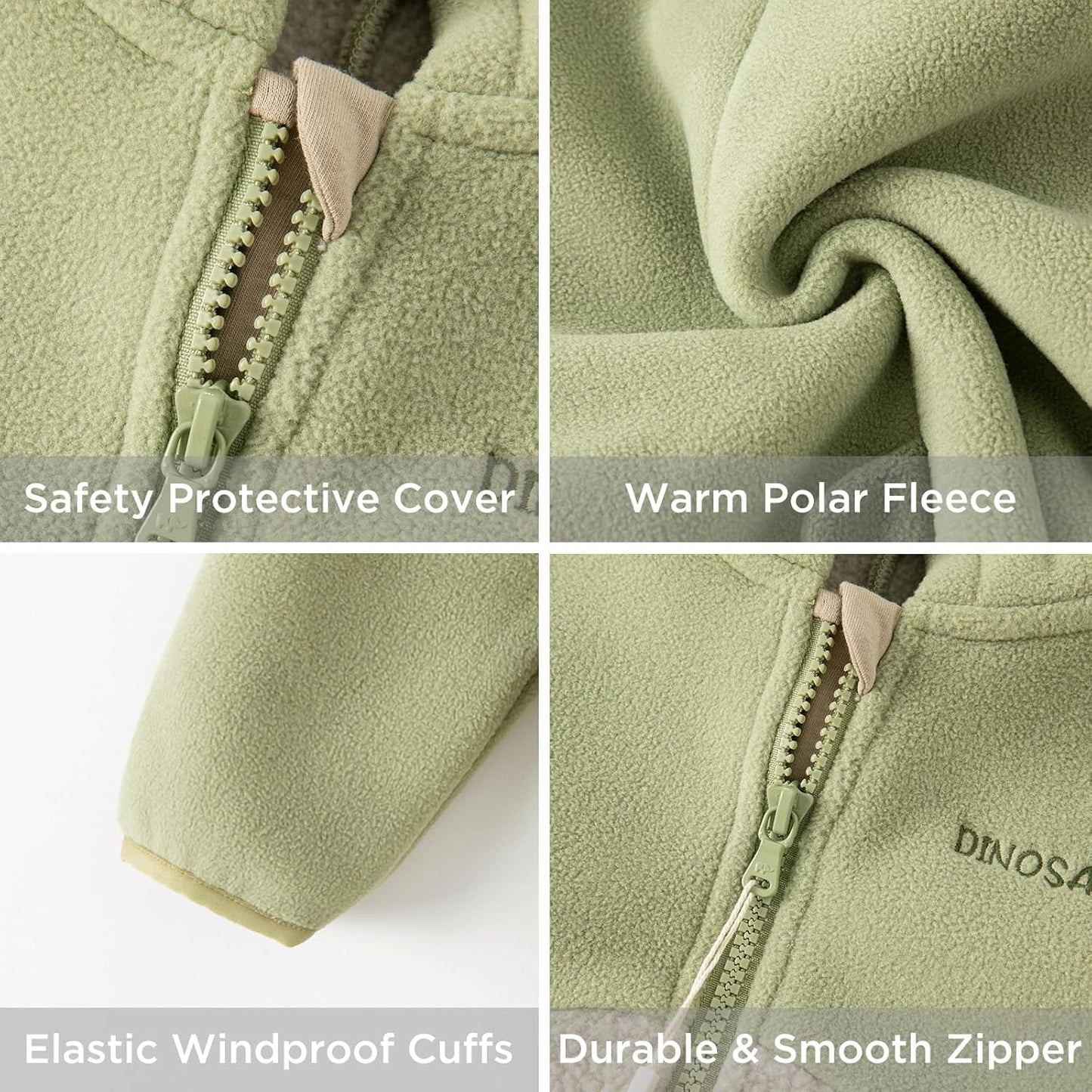 DAVE&BELLA Toddler Fleece Jacket, Baby Boys Girls Animal-shaped Hooded Zipper Long Sleeve Warm