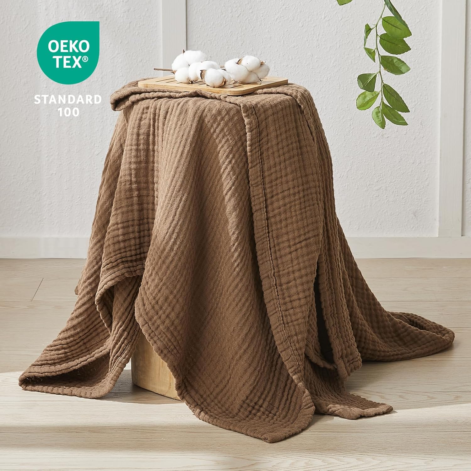 EMME Cotton Muslin Twin Blanket Breathable Gauze Blanket Soft Lightweight Blankets Adults Gifts for