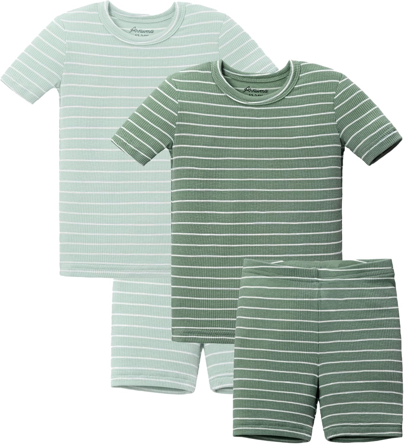 AVAUMA Stripe Pattern Baby Boys Girls Pajama Set Kids Toddler Snug fit Ribbed Sleepwear pjs for