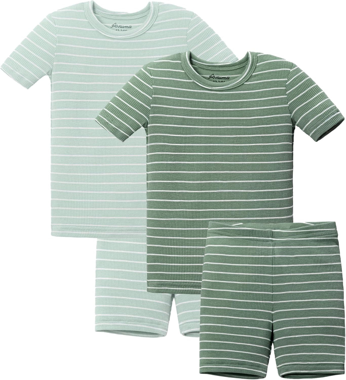 AVAUMA Stripe Pattern Baby Boys Girls Pajama Set Kids Toddler Snug fit Ribbed Sleepwear pjs for