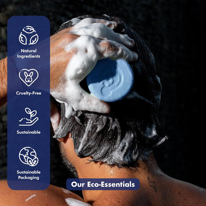 Tree Bottle Argan Oil + Bamboo Extract 3-in-1 Shampoo Bar for Men - For Hair, Beard & Body - Deep