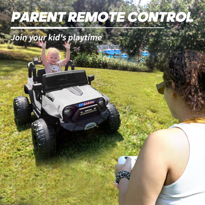 24V 9Ah Ride on Toy for Big Kids, 4WD 2 Seater Ride on Car Truck with Remote Control, 4x200W Motor